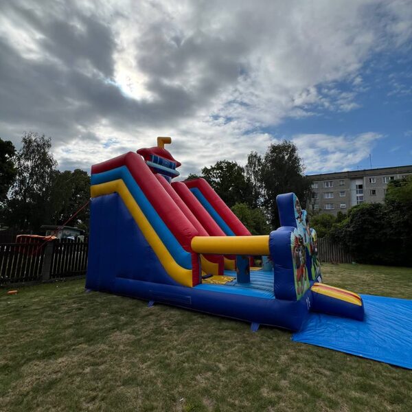 Piepūšamā atrakcija suņu patruļa slide