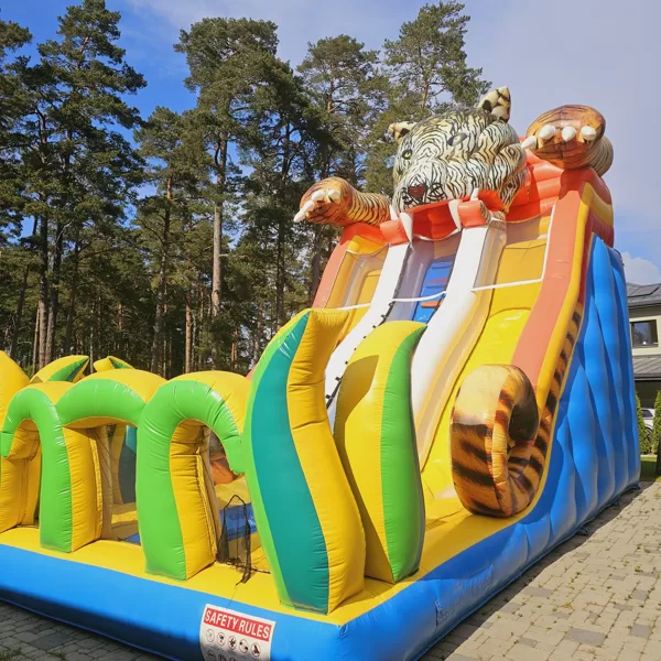 Tiger Slide piepūšama atrakcija bērniem